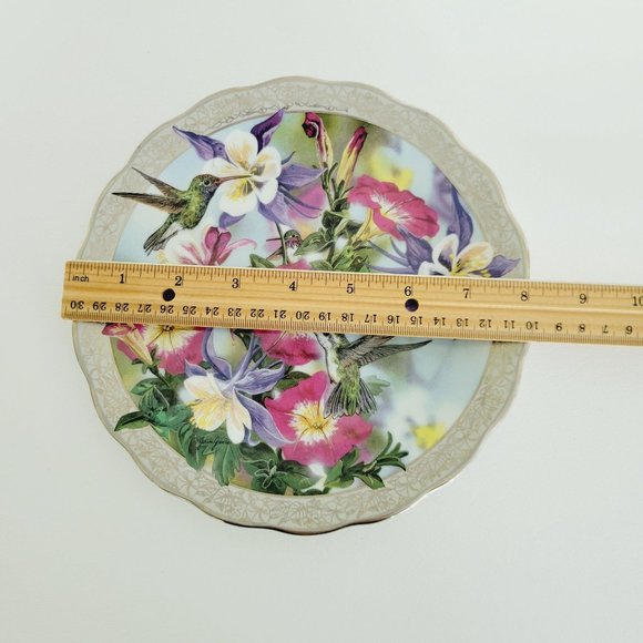 Hummingbird Whispering Wings Plate, Perfect Harmony, Bradford Exchange, 1996 - Picture 10 of 10